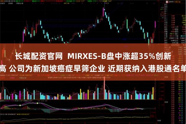 长城配资官网  MIRXES-B盘中涨超35%创新高 公司为新加坡癌症早筛企业 近期获纳入港股通名单