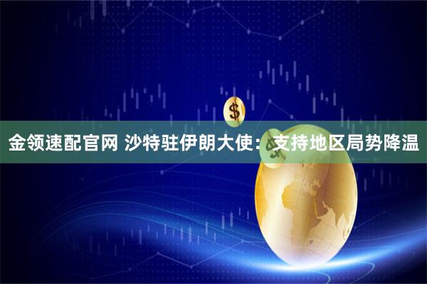 金领速配官网 沙特驻伊朗大使：支持地区局势降温
